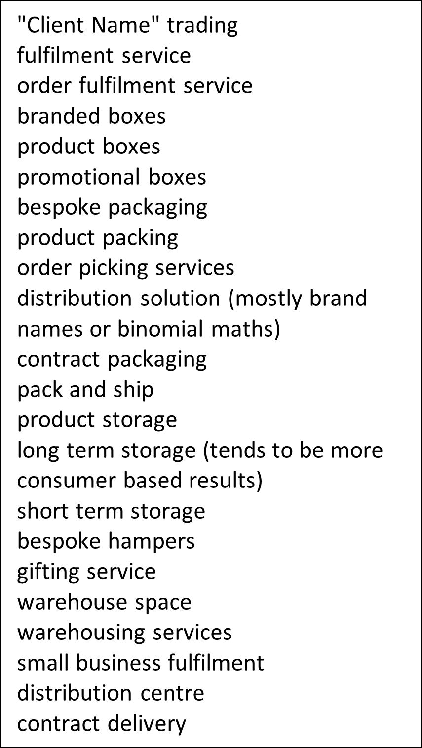 keyword seeds Keyword seeds used to kick off keyword research.